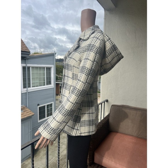 Me Jane Plaid Wool Double Breasted Pea Coat Size: S - Picture 2 of 8